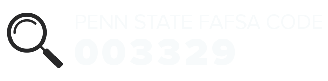 Penn State FAFSA Code 003329 text